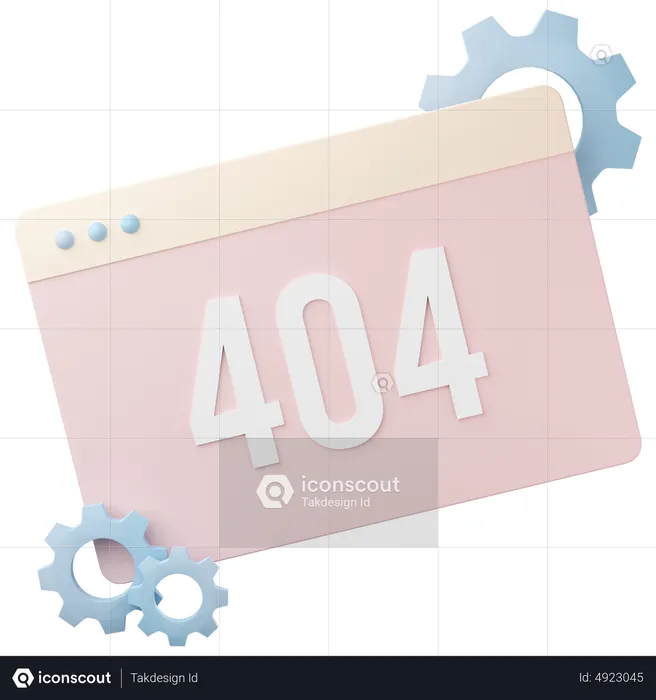 404 Error Page Warning  3D Icon