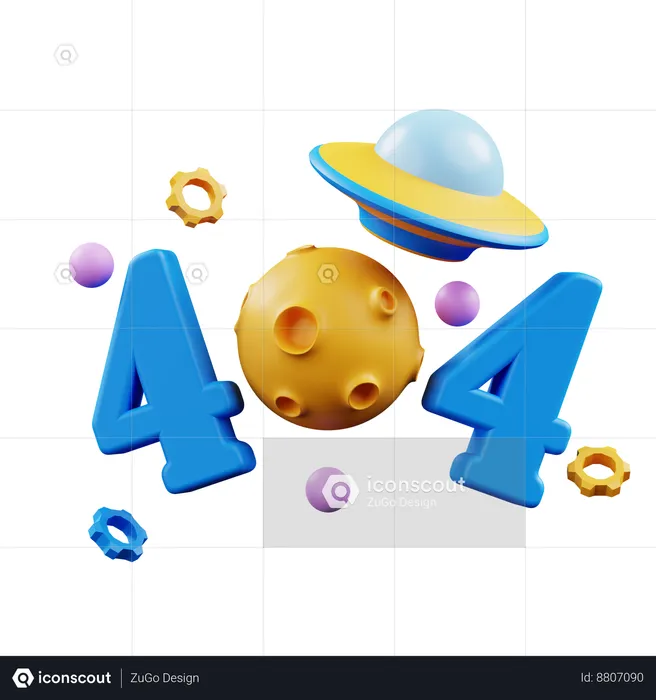 Tema de espacio de página de error 404  3D Icon