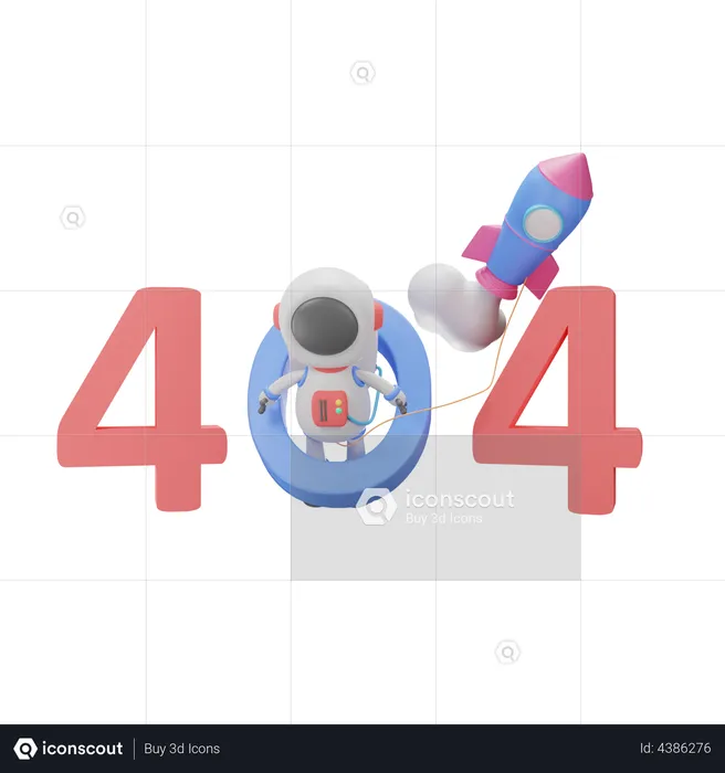 404 error with Astronaut  3D Illustration