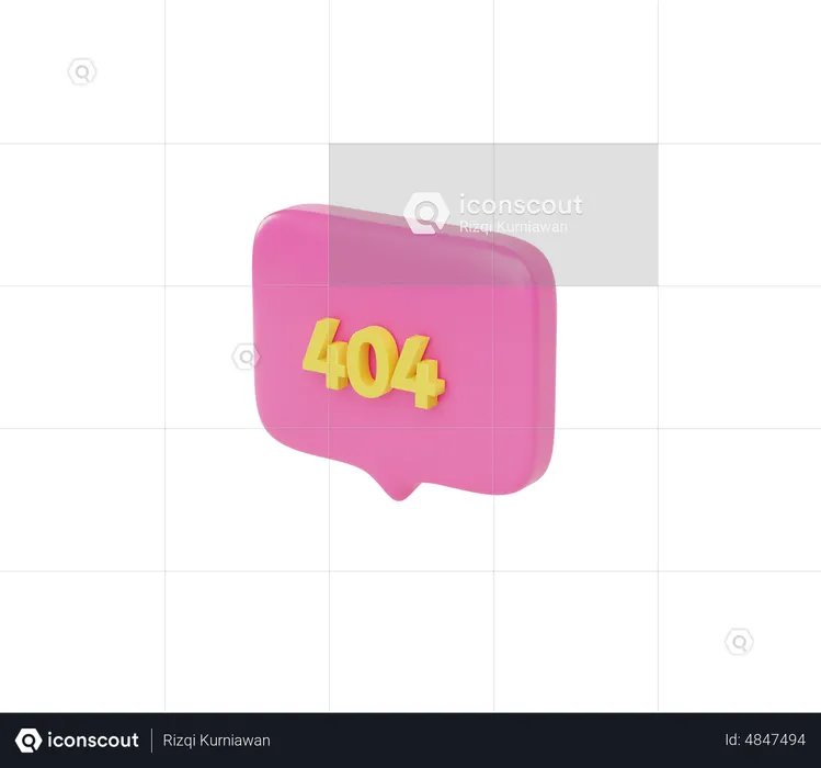 404 Message Bubble  3D Icon