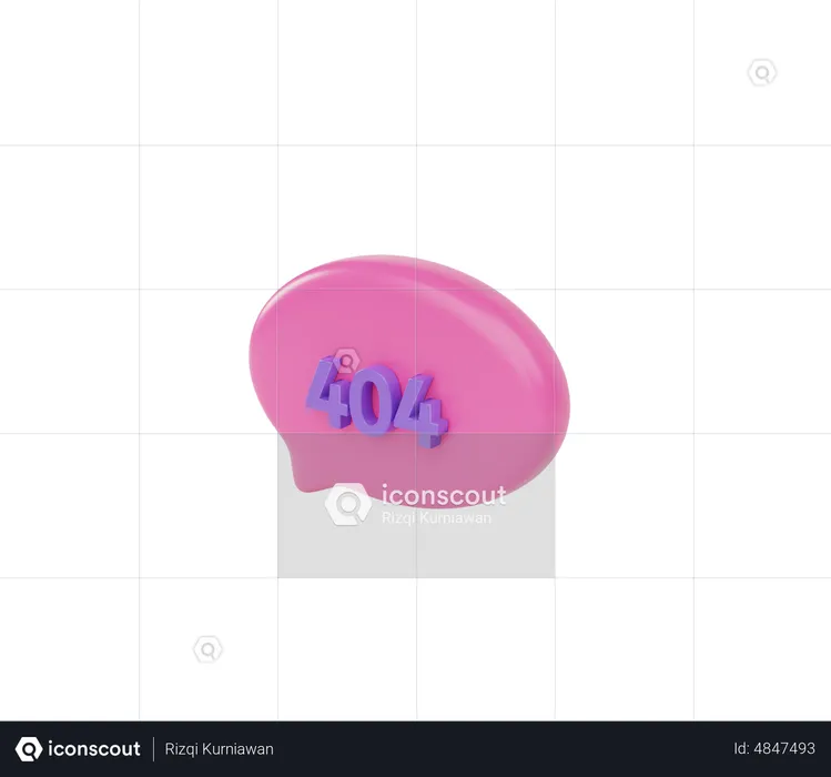 404 Message Bubble  3D Icon