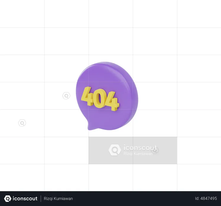 404 Message Bubble  3D Icon