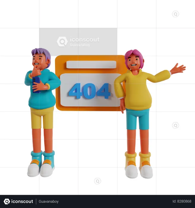 404 não encontrado  3D Illustration