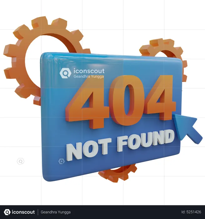 404 não encontrado  3D Icon