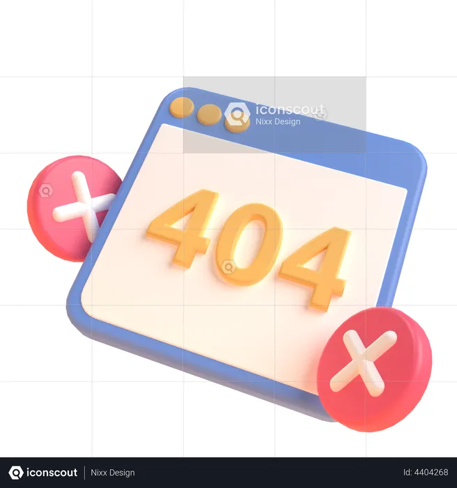 404 No encontrado  3D Illustration