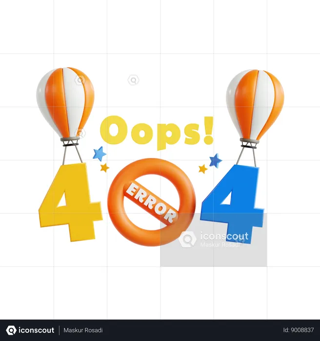 404 Not Found  3D Icon