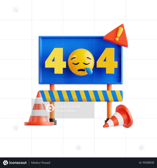 404 Not Found  3D Icon