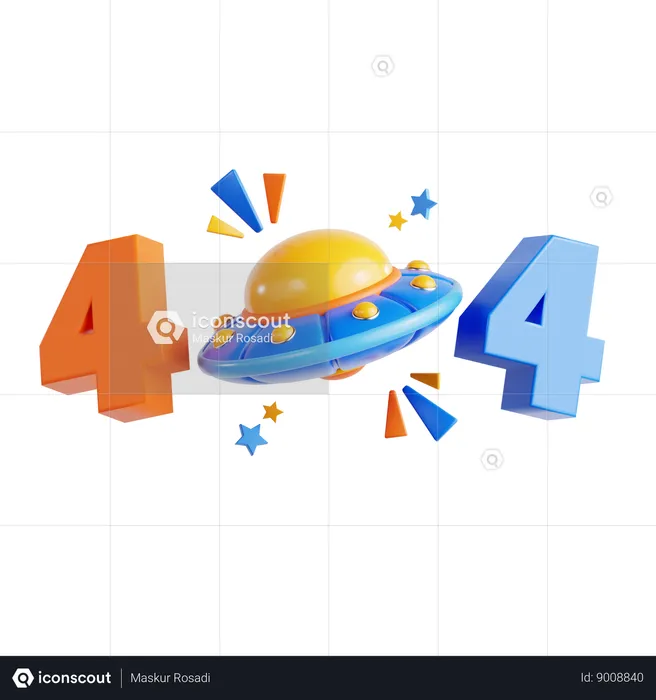 404 Not Found  3D Icon