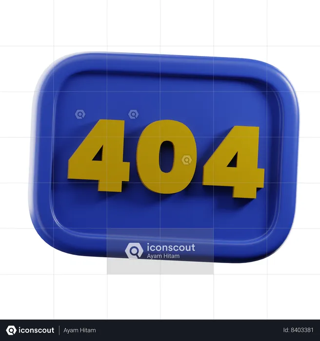 404 Not Found  3D Icon