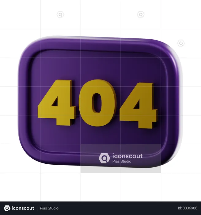 404 Not Found  3D Icon