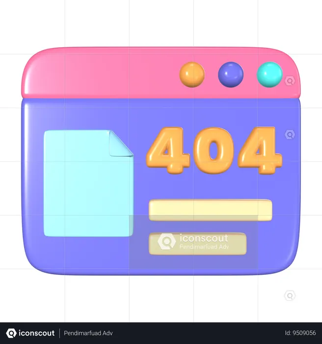 404 Not Found  3D Icon