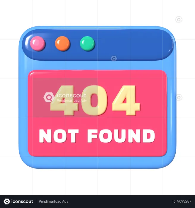 404 Not Found  3D Icon