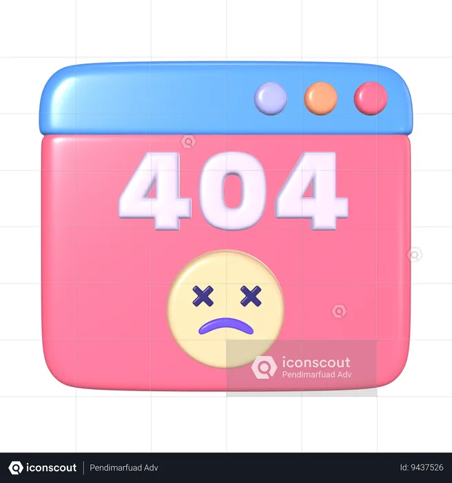 404 Not Found  3D Icon