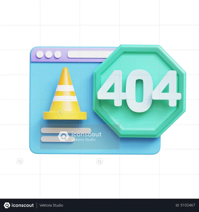 404 Not Found  3D Icon