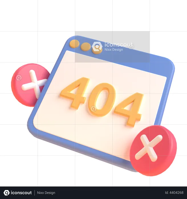 404 Not Found  3D Illustration