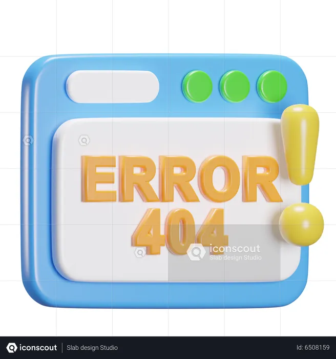 404 Page Not Found  3D Icon