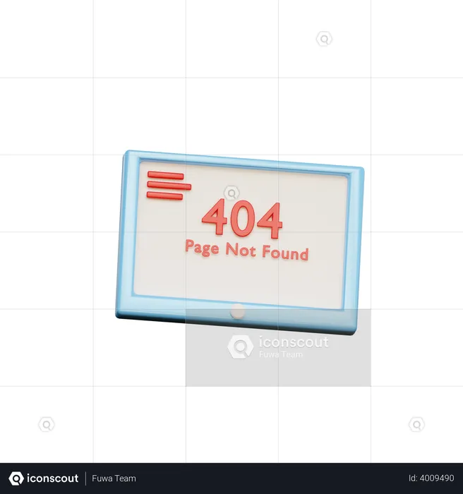 404 Page not found  3D Illustration