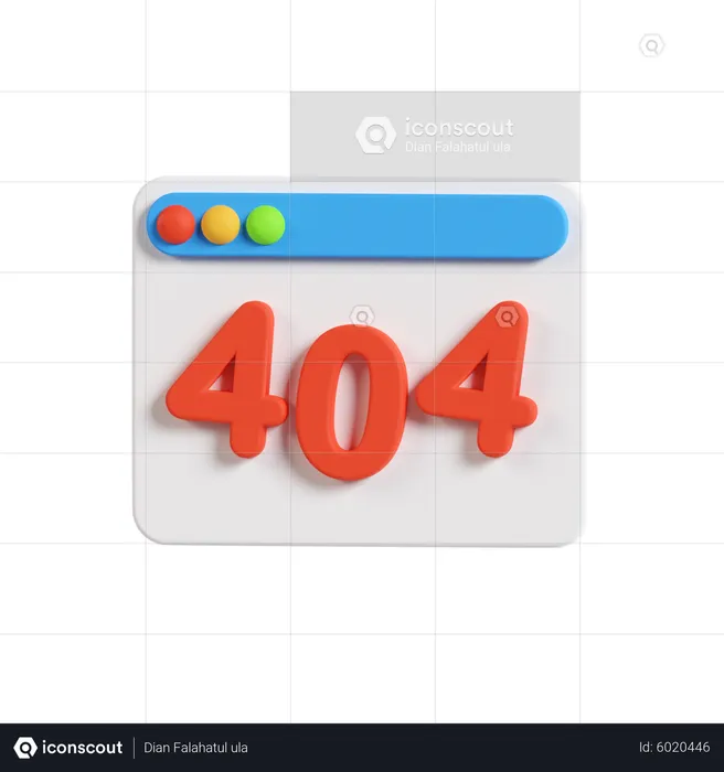 404 Page Not Found  3D Icon