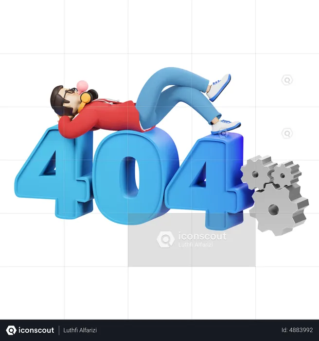 404 Página Não Encontrada  3D Illustration