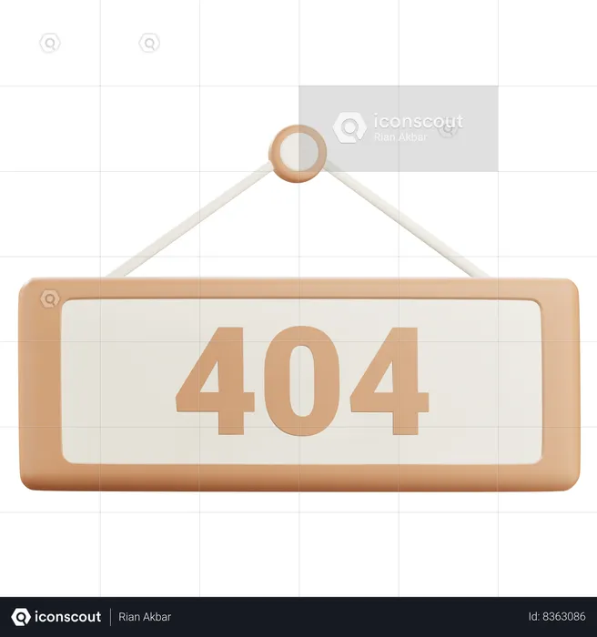 404 Sign  3D Icon
