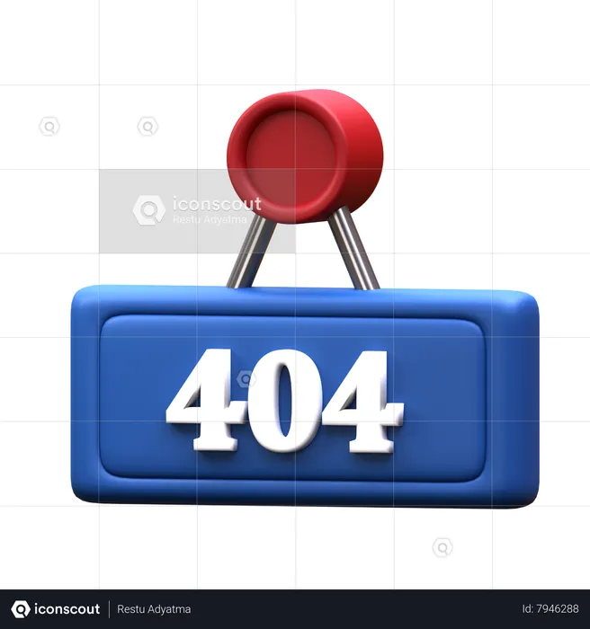 Sinal 404  3D Icon