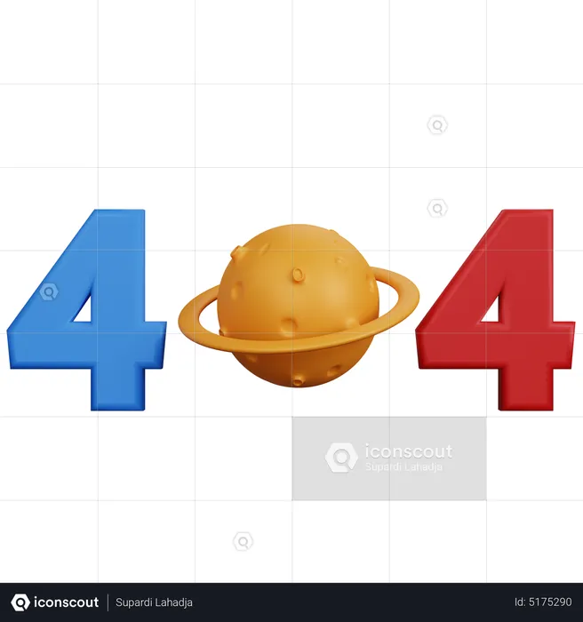 404 With Planet  3D Icon