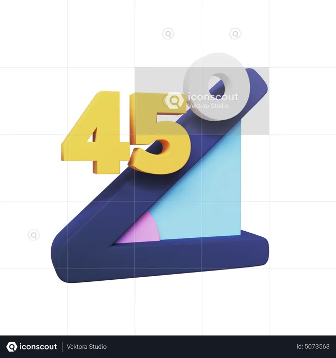 45 Angle  3D Icon