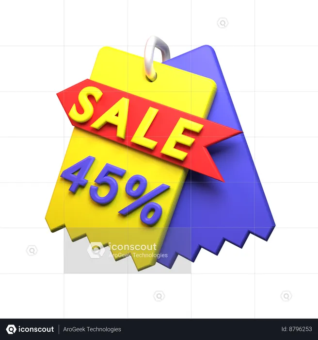 45% Discount  3D Icon