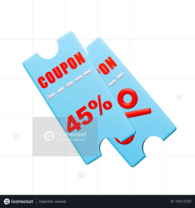 45%割引クーポン  3D Icon