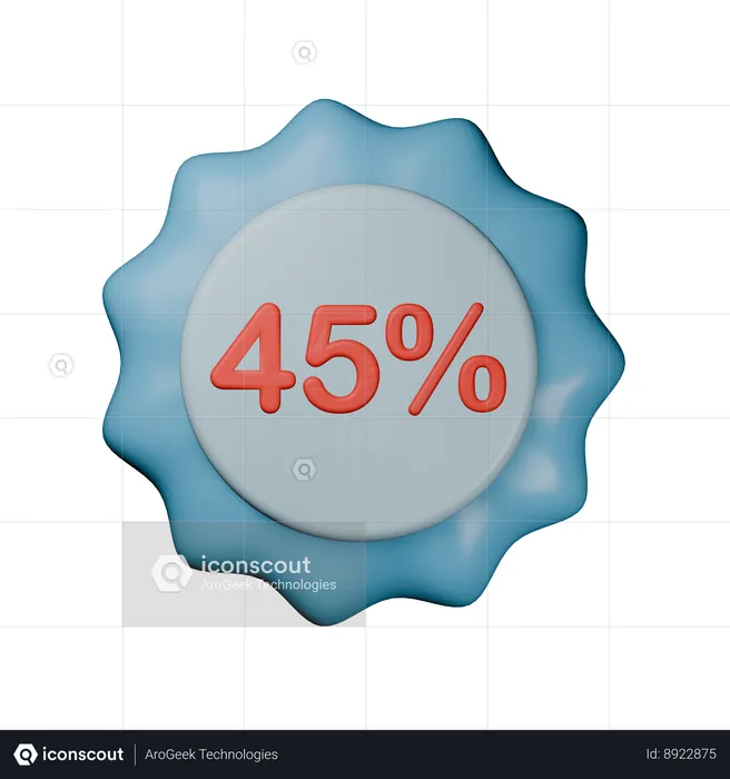 Insignia de 45% de descuento  3D Icon