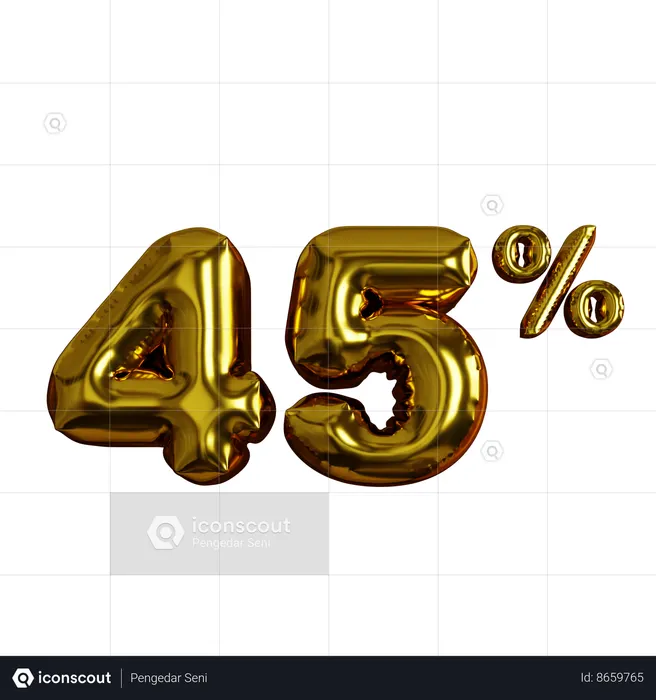 45 Percent Discount  3D Icon