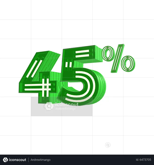 45 Percent Discount  3D Icon