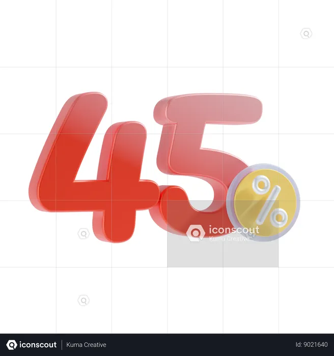 45 por cento  3D Icon