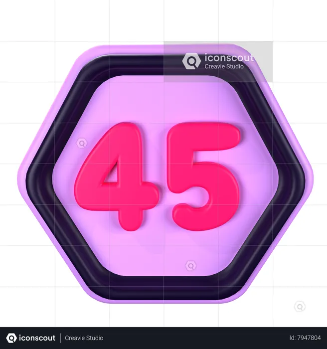 45 Speed  3D Icon