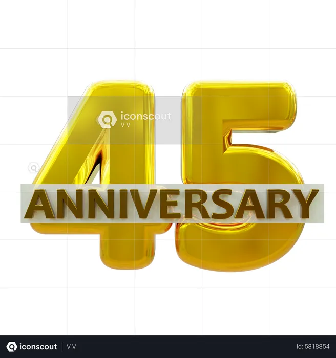45 Year Anniversary  3D Icon