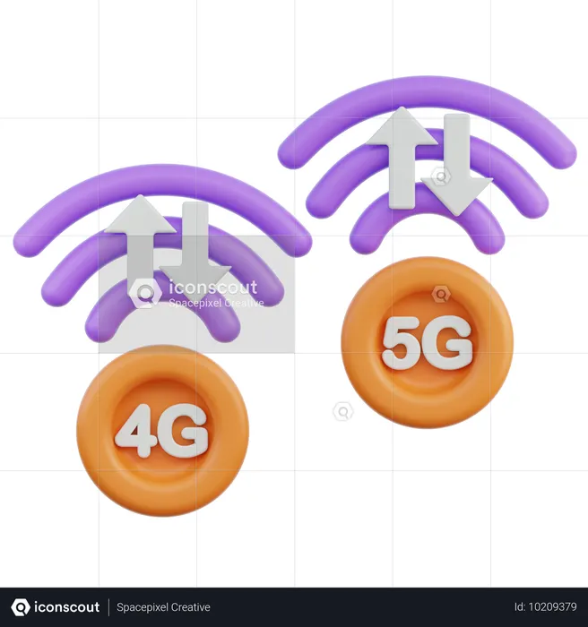 4G 5G  3D Icon