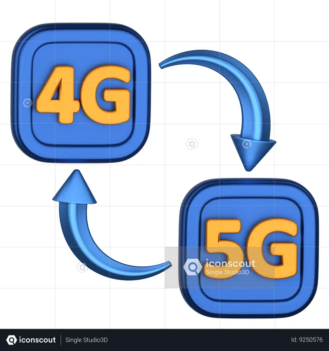 4G Change To 5G  3D Icon