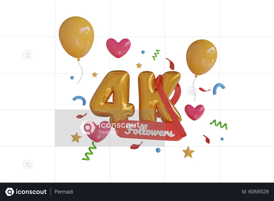 4k abonnés  3D Icon