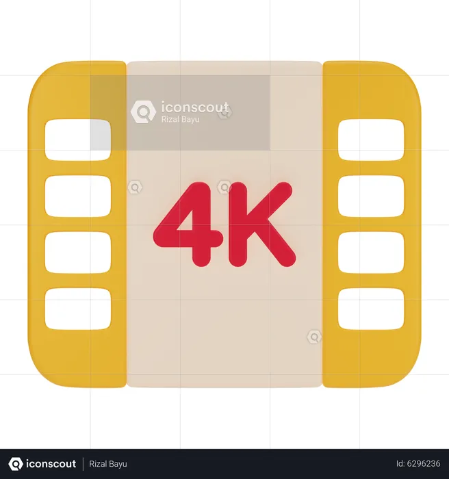 4K Resolution  3D Icon