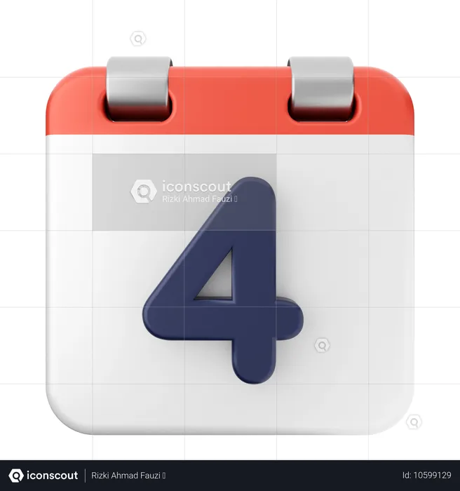 4th Calendar  3D Icon