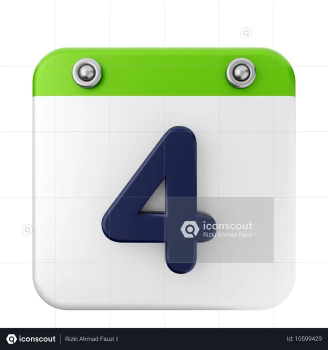 4th Calendar  3D Icon