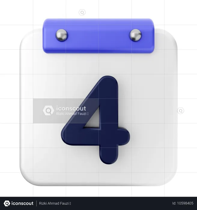 4th Calendar  3D Icon