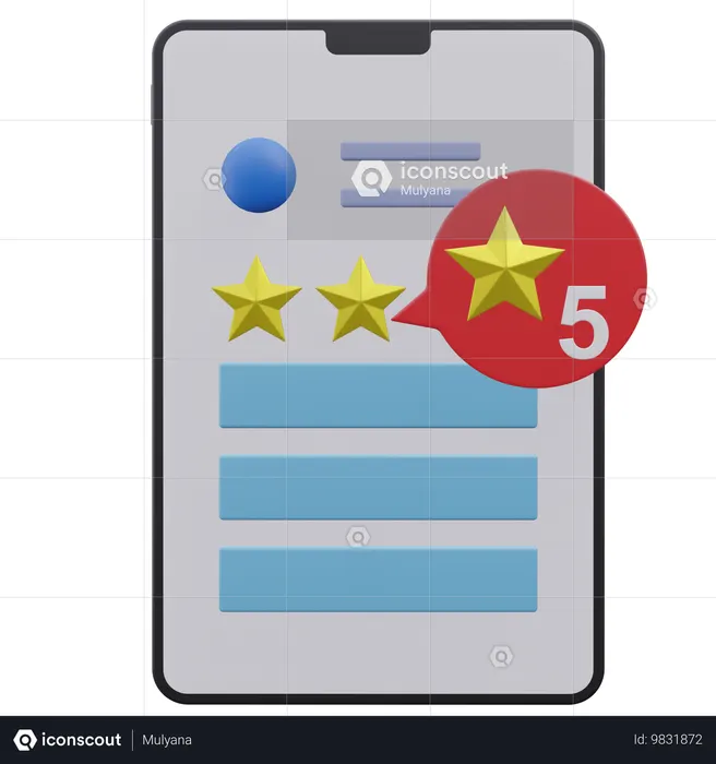 5 estrellas  3D Icon
