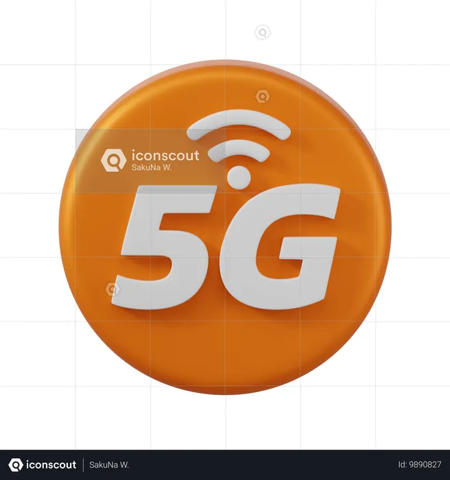 5 G  3D Icon