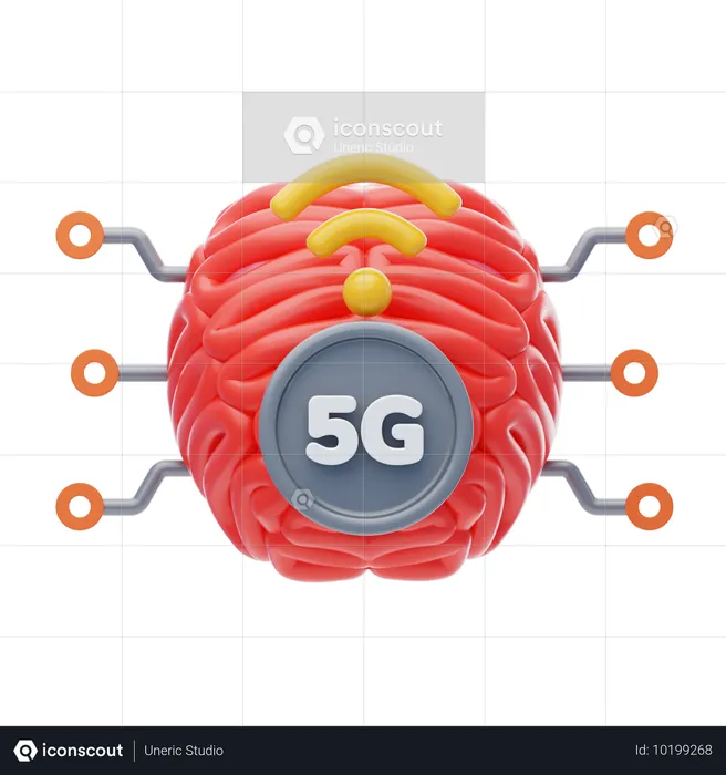 5 G And Ai  3D Icon