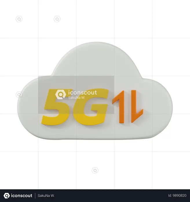 5 G Cloud  3D Icon
