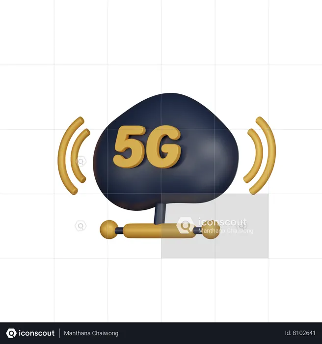 5 G Cloud Network  3D Icon