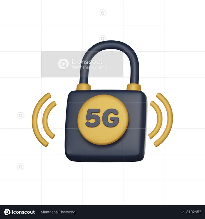 Bloqueio 5G  3D Icon