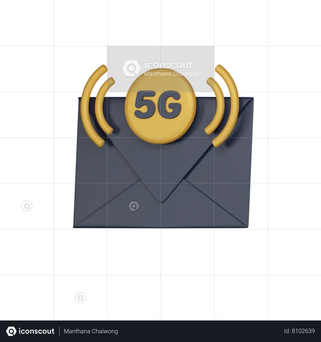 5 G Mail  3D Icon