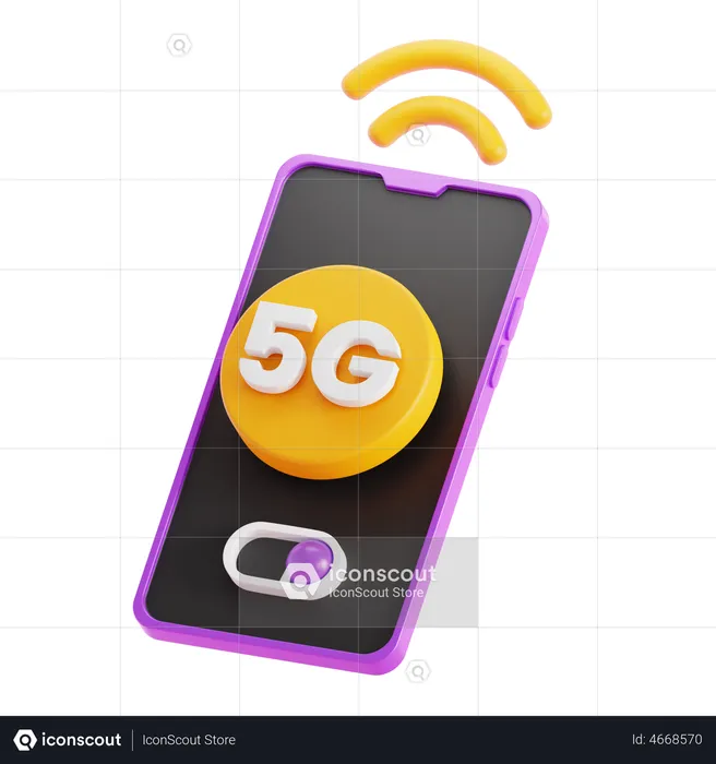 5 G Mobile  3D Icon
